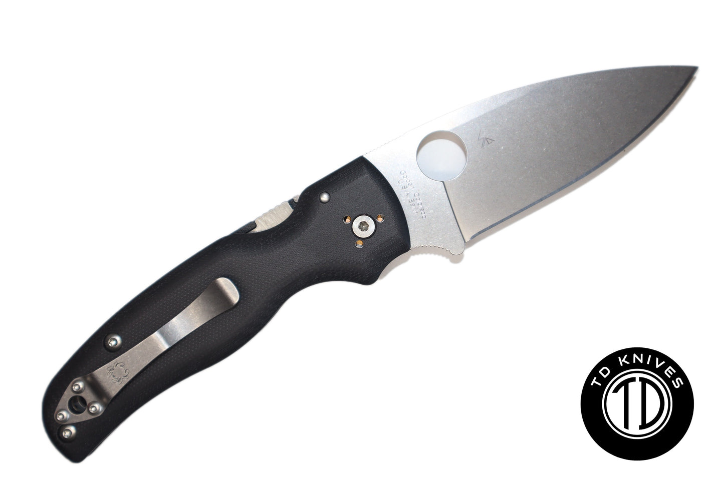 Spyderco Shaman Stonewashed Blade W/ Black G-10 Model # C229GP
