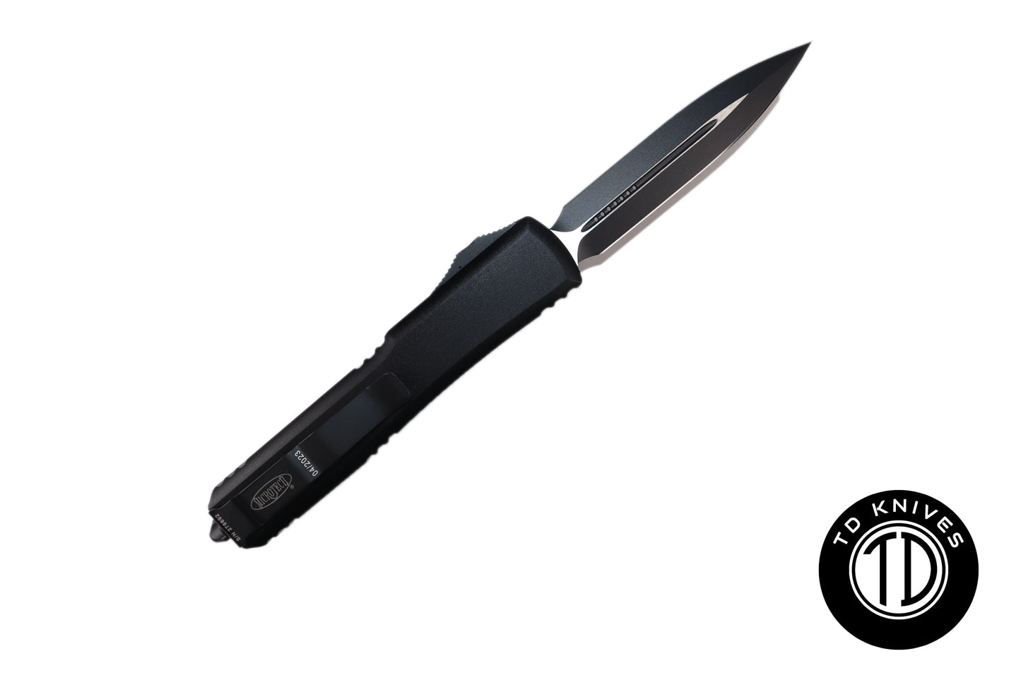 MICROTECH - Ultratech Double Edge in Tactical Black with Black Blade Finish. Model # 122-1T