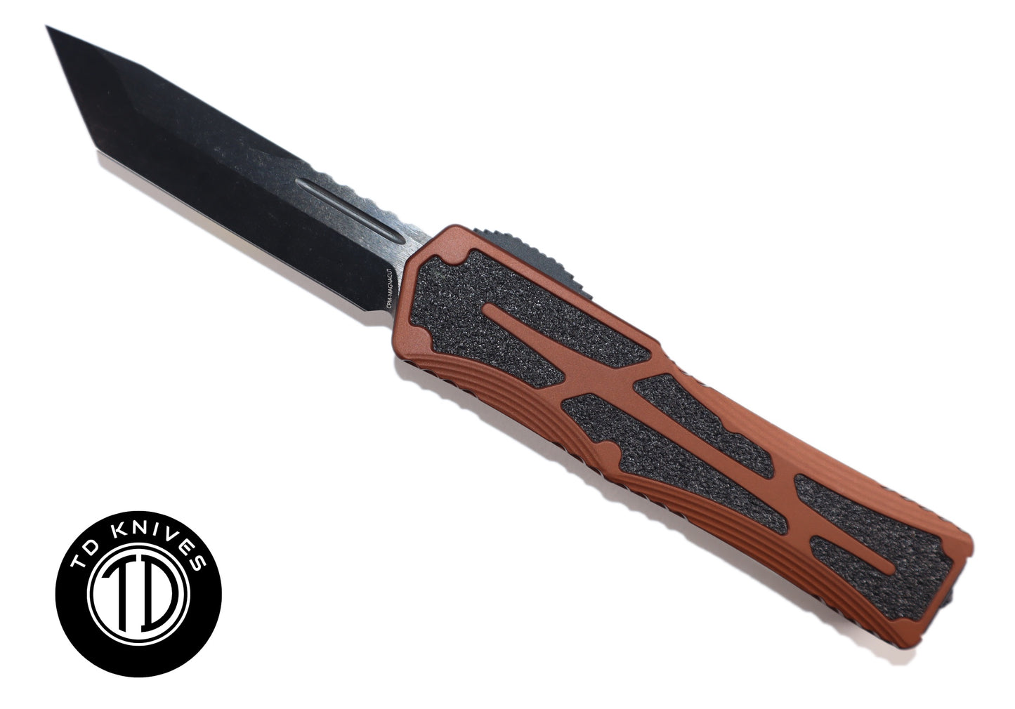 HERETIC - Colossus W/ Root Beer Handle & DLC Tanto Edge Blade Finish. Model # H040-6A-RB