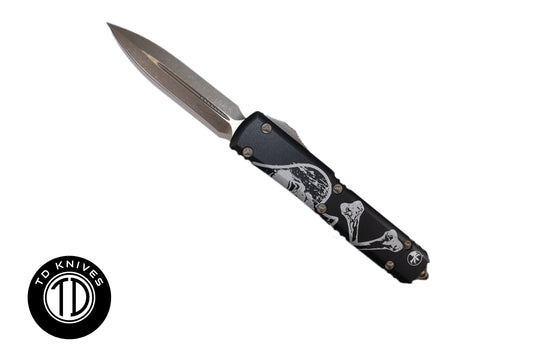 MICROTECH - Signature Series Ultratech Death Card Edition Double Edge Apocalyptic Bronze Blade Finish with Bronze Hardware. Model # 122-13DCS