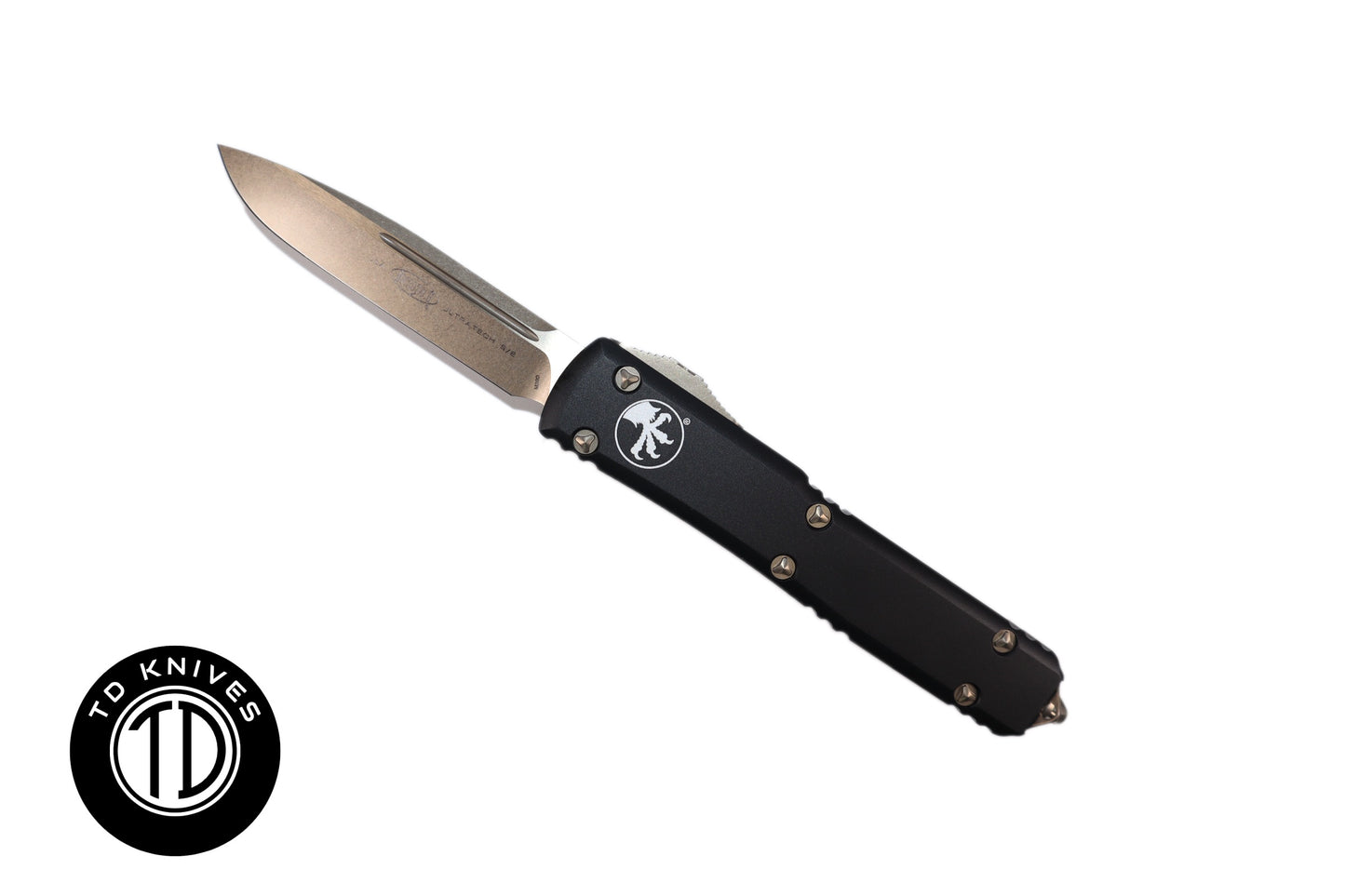 MICROTECH - Ultratech Standard Edge in Black with Bronzed Blade and Hardware. Model # 121-13