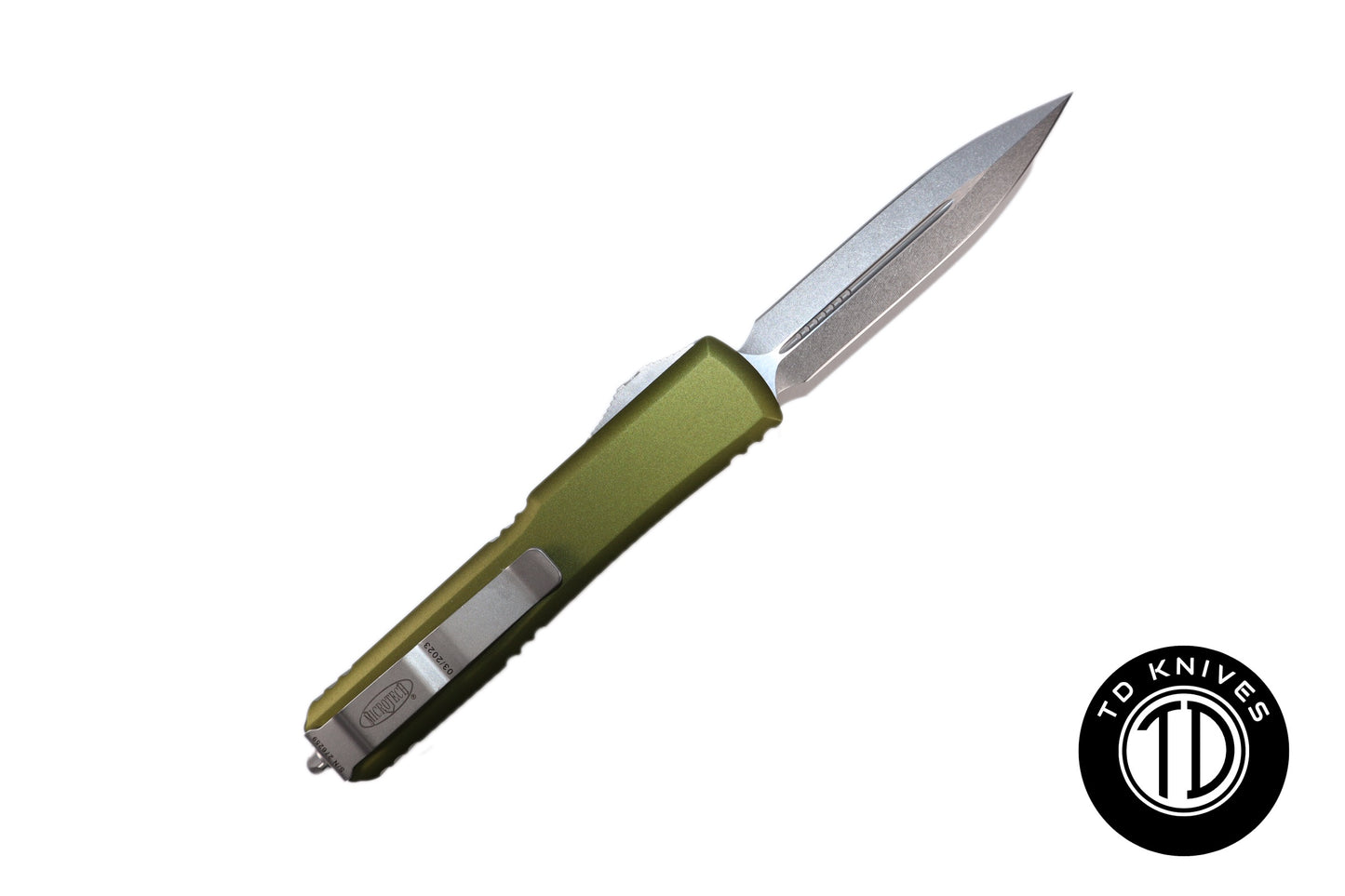 MICROTECH - Ultratech Double Edge in OD Green with Stonewashed Finished Blade. Model # 122-10OD