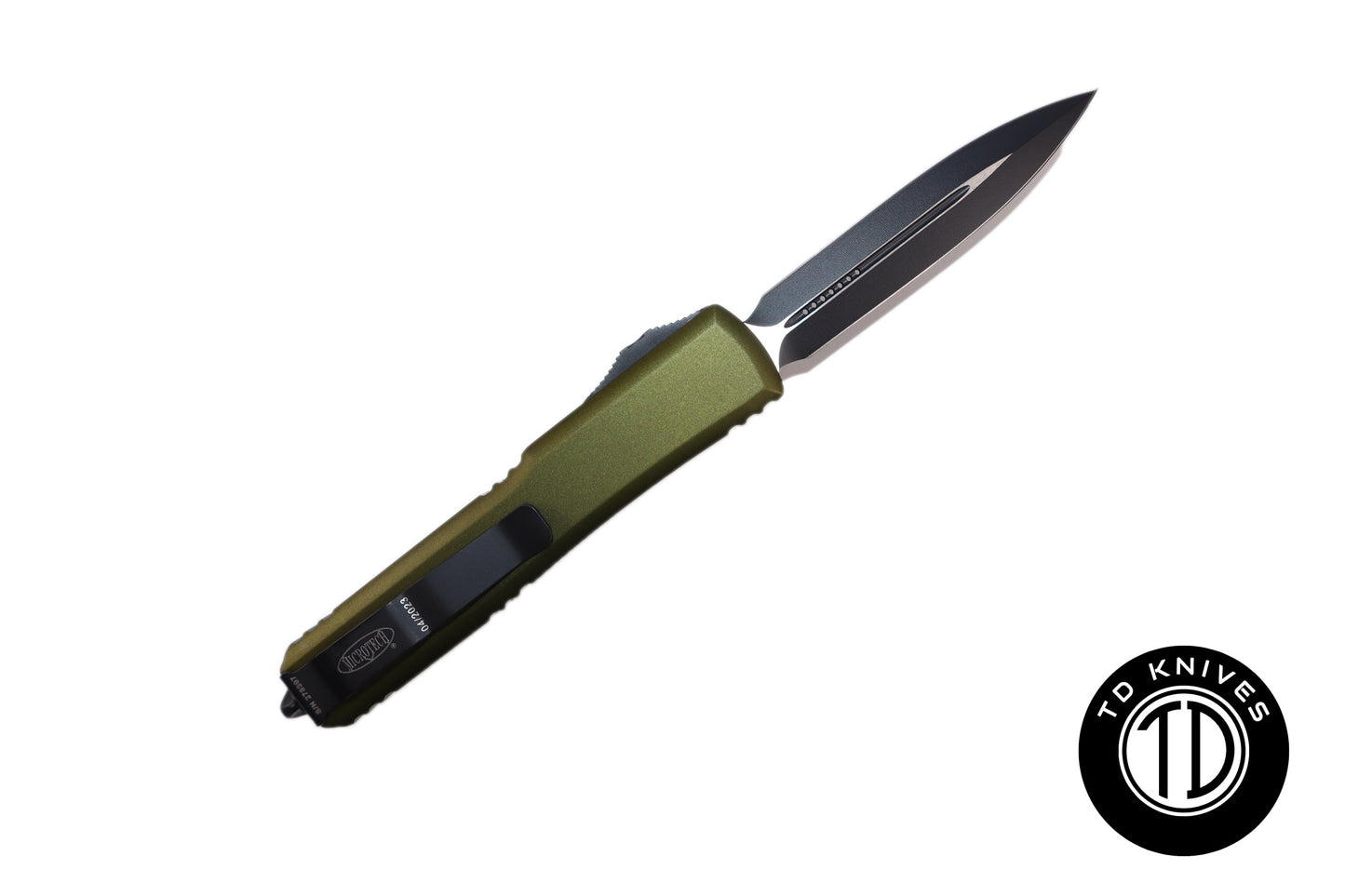 MICROTECH - Ultratech Double Edge in OD Green with Black Blade Finish. Model # 122-1OD