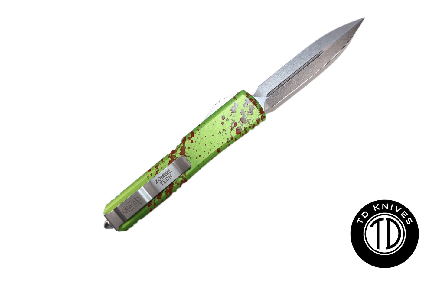 MICROTECH - Signature Series Ultratech Double Edge in Zombie with Stonewashed Finished Blade. Model # 122-10Z