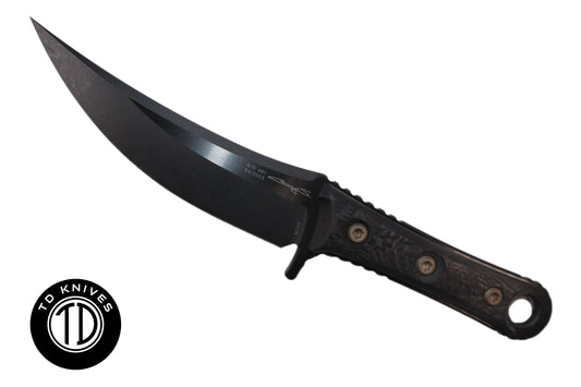 MICROTECH - Signature Series SBK Standard Edge in Black with DLC Blade Finish and Carbon Fiber Handle. Model # 200-1DLCCFS