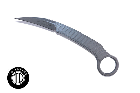 MICROTECH - Feather Karambit with Stonewashed Blade Finish. Model # 215-10APS