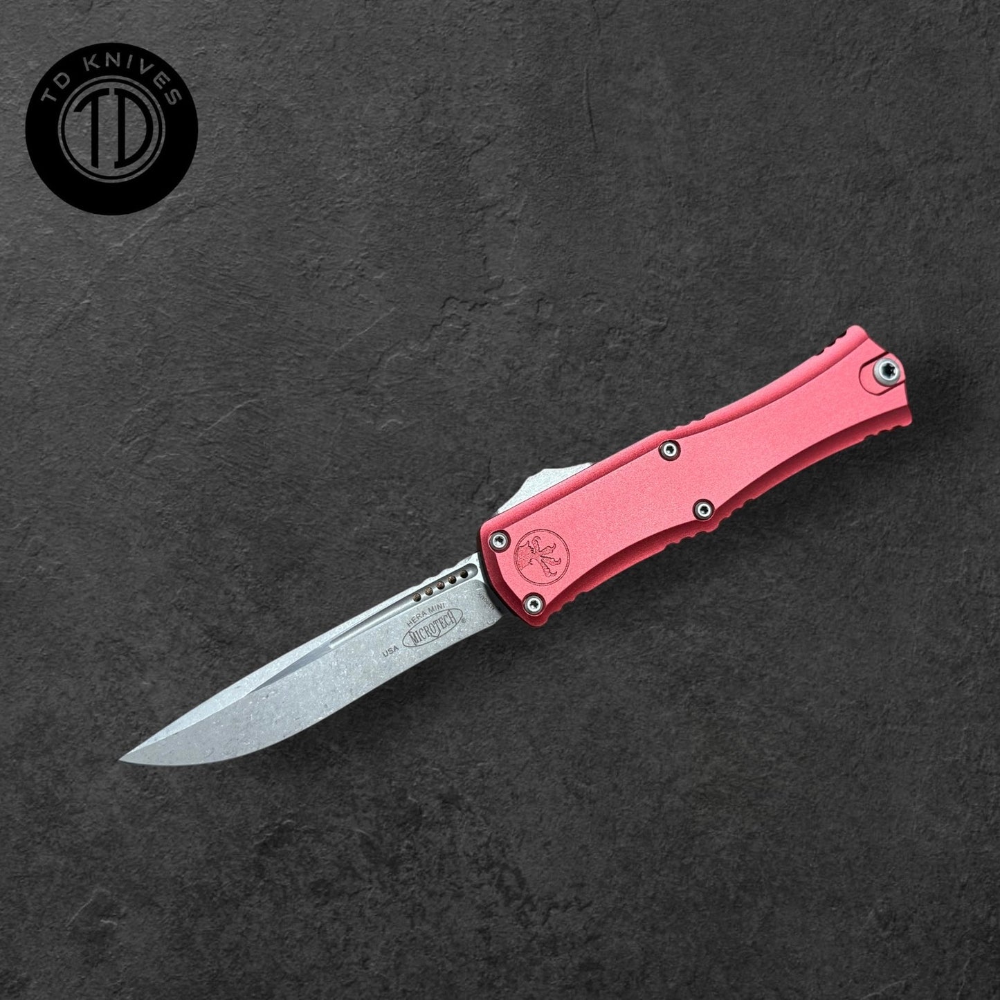 MICROTECH - Hera II Mini in Merlot W/ Apocalyptic Recurve Blade Model # 1705M-10APMR