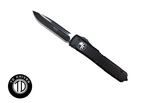 MICROTECH - Ultratech Tactical Standard Edge in Black with Black Hardware and Blade Finish. Model # 121-1T