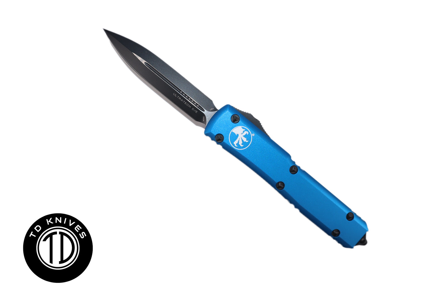 MICROTECH - Ultratech Double Edge in Blue with Black Blade Finish. Model # 122-1BL