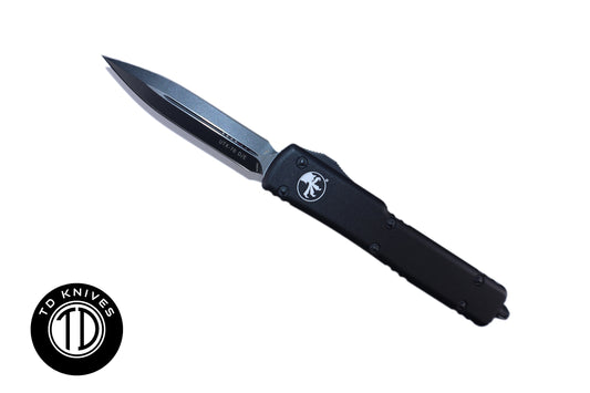 MICROTECH - UTX-70 Double Edge in Tactical Black with Black Blade Finish. Model # 147-1T